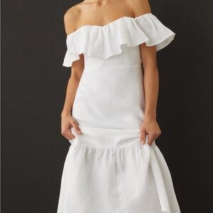 Reformation Baela Linen Dress White